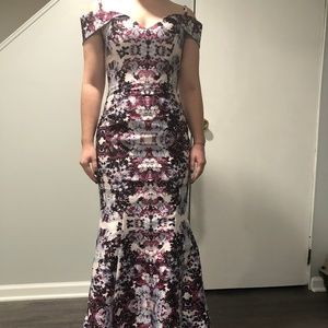 Camille la vie prom dress with purple heels